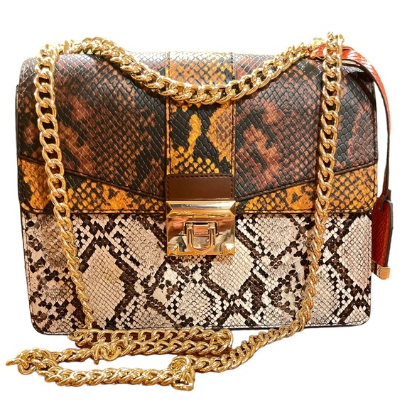 Aldo Handbags - ALDO Greenwald Crossbody Faux Leather Snake Skin Bag